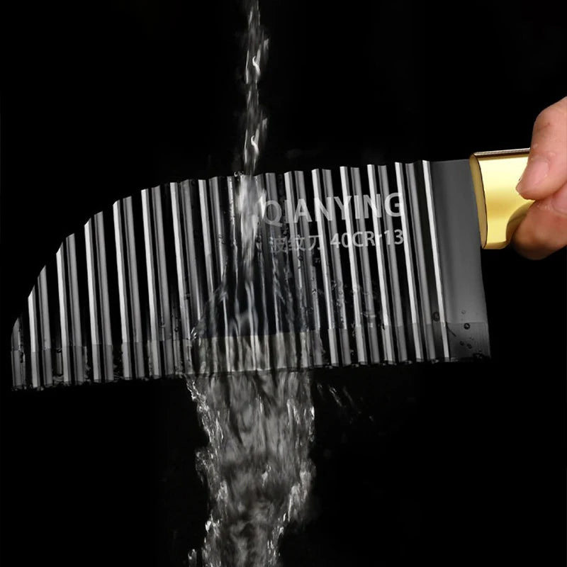 Wavy Crinkle Cut Knife – Stainless Steel Vegetable Pattern Slicer Crinkle Cut Knife Axl