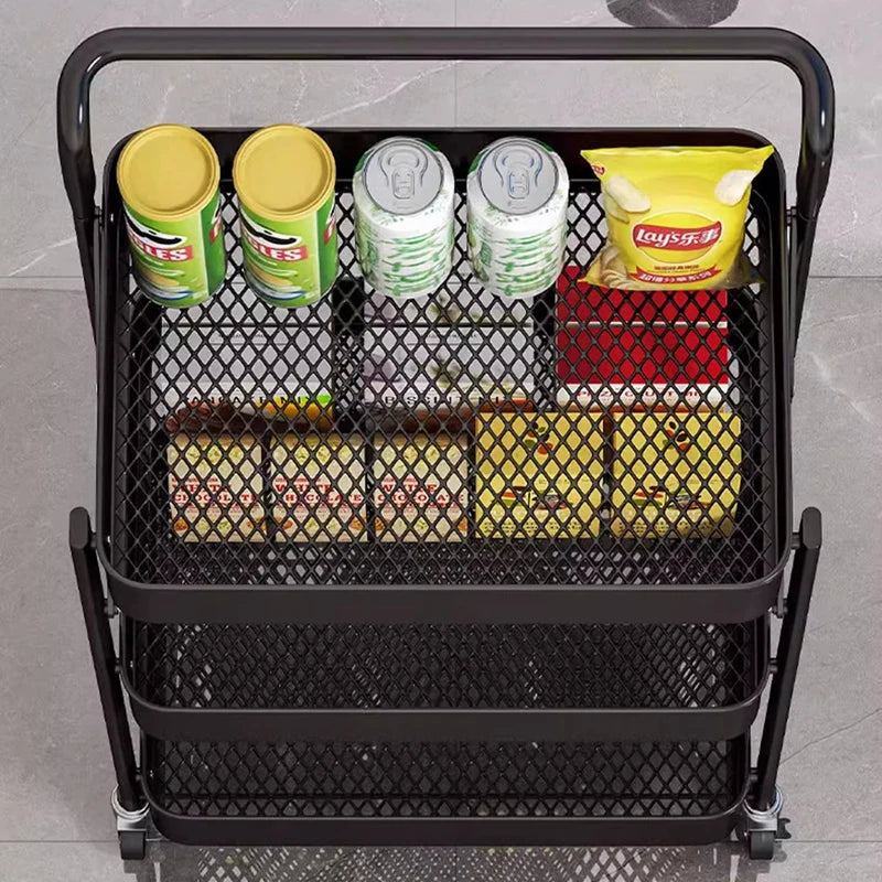 4-Tier Foldable Rolling Storage Rack – Multi-Room Organizer Foldable Storage Rack Axl