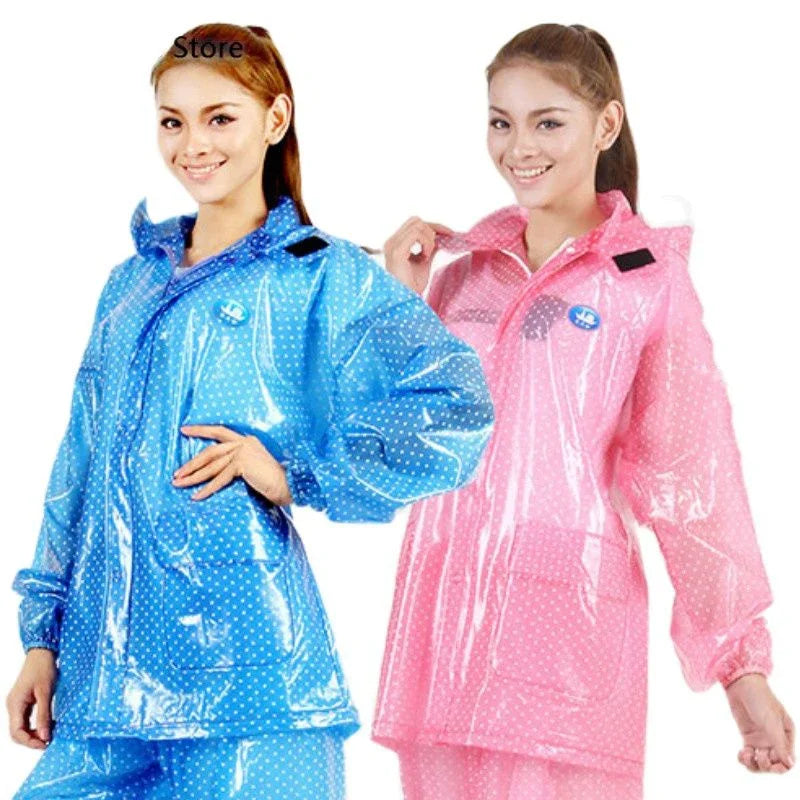 Waterproof Motorcycle Raincoat Suit – Transparent Pink Poncho Motorcycle Rain Suit Axl