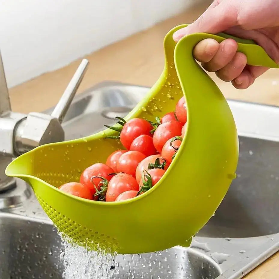 Kitchen Drain Basket – Rice Washing & Vegetable Strainer Kitchen Strainer Basket Axl