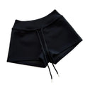 Women's Drawstring High Waist Slim Fit Casual Shorts Casual Shorts Axl Black M