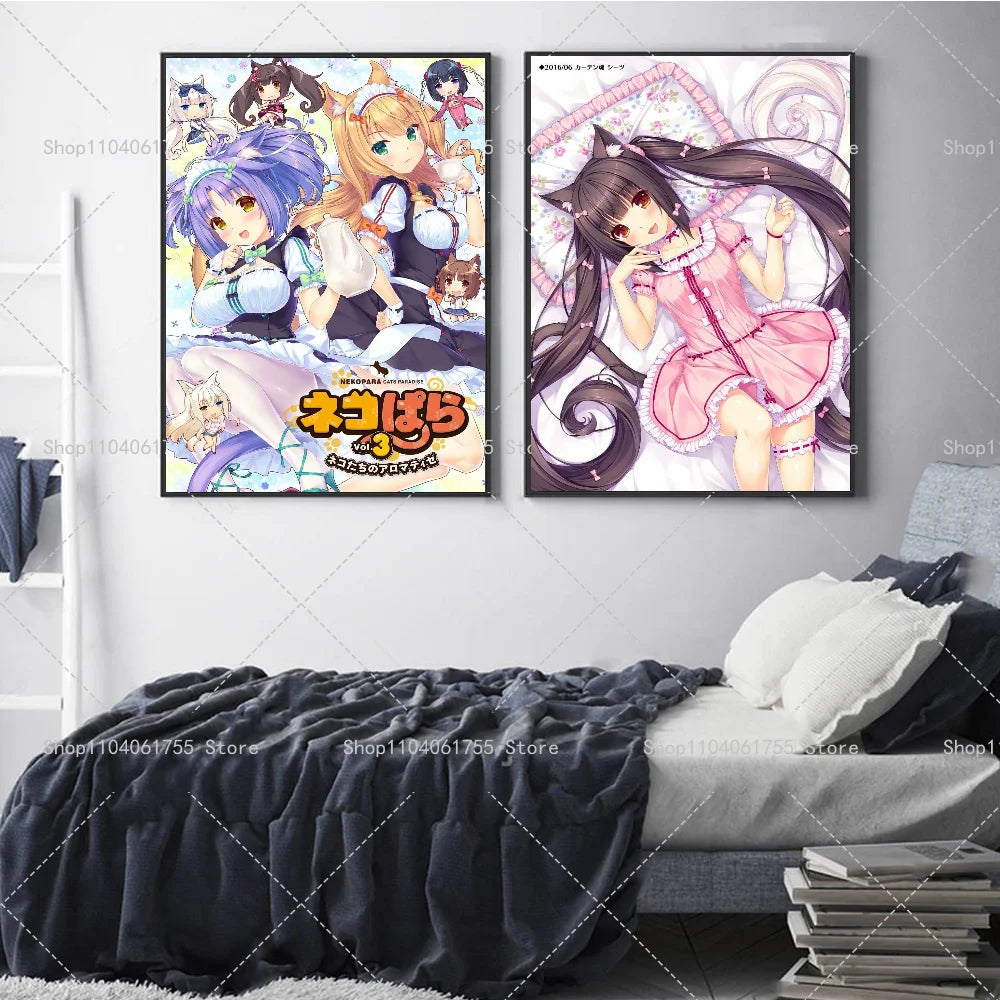 Nekopara Anime Poster – Waterproof Self-Adhesive Wall Sticker Anime Wall Poster Axl
