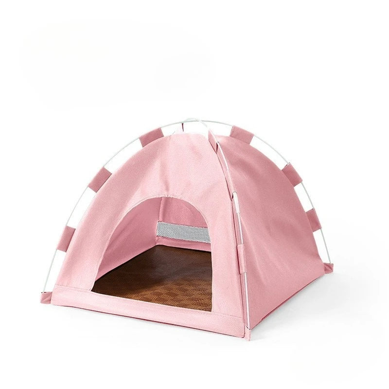 Foldable Pet Tent House – Breathable Cat & Dog Nest All Seasons Foldable Pet Tent Axl Pink 48-48-42