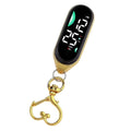 LED Digital Hanging Pocket Watch with Night Light Display Digital Pocket Watch Axl Heart-Gold