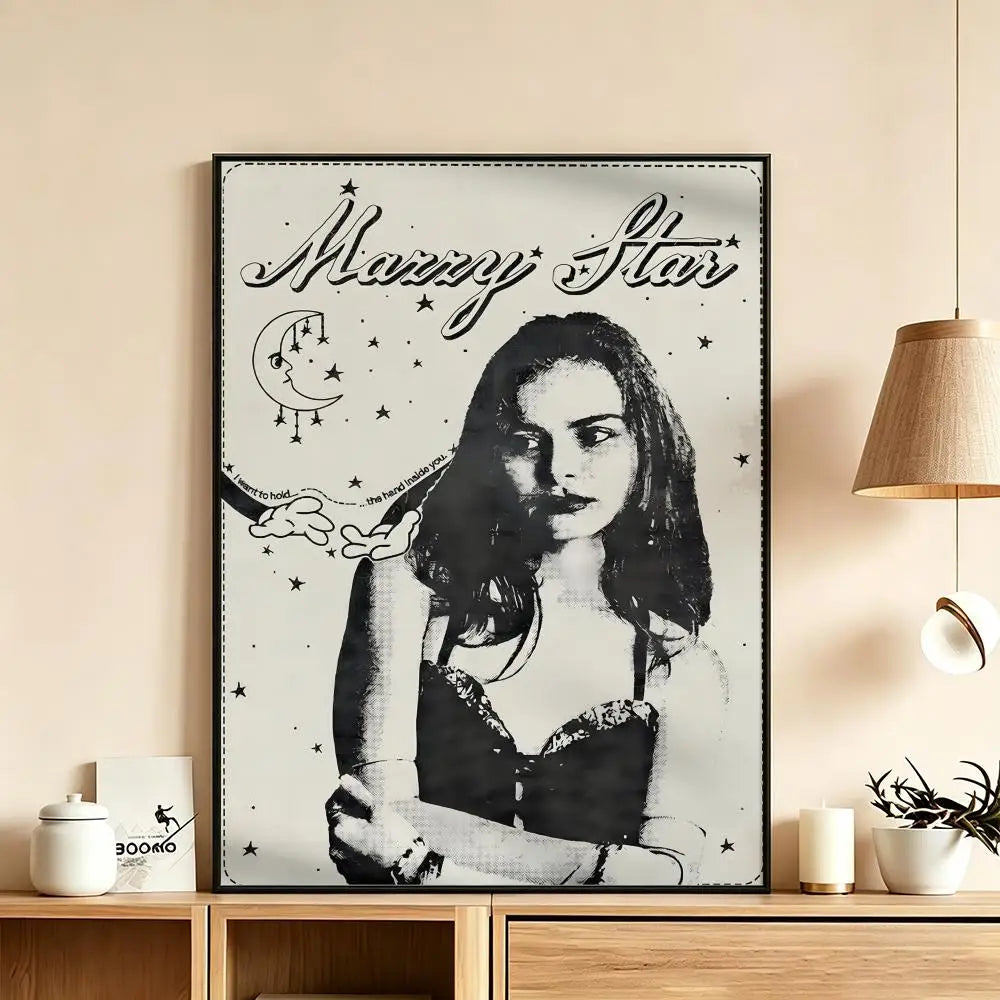 Mazzy Star Band Poster – HD Waterproof Wall Art Print Music Band Poster Axl White10 50X70cmNoframe