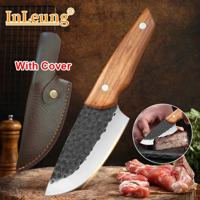 InLeung Forged Stainless Steel Boning Knife – Wood Handle Boning Kitchen Knife Axl