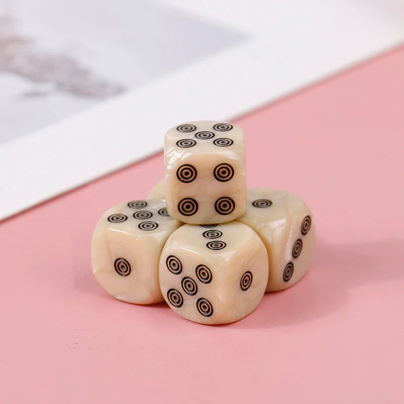 10-Pack 16mm Ivory Acrylic D6 Dice Set – Round Corner Board Game Board Game Dice Axl