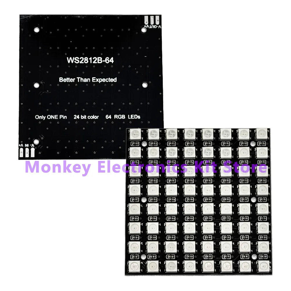 WS2812B 64 RGB LED Matrix Module 8×8 – Single Pin, 24-Bit LED Matrix Module Axl Default Title