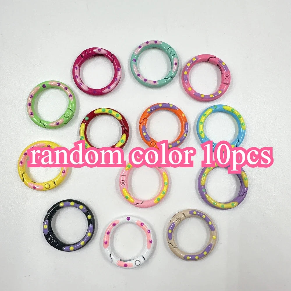 10-Pack Alloy Carabiner Keychain Spring Clasp Clips & Connectors Carabiner Clip Set Axl random color 10pcs