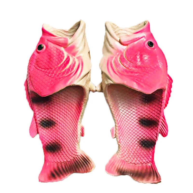 Lorilury Fish Slippers – Novelty Animal Flip Flops, Plus Size Novelty Slippers Axl Pink CN 36-37 foot 22.5cm