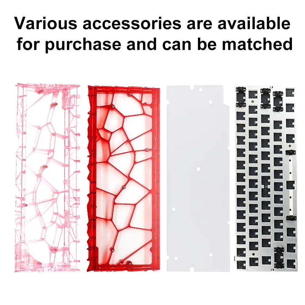 60% Transparent PC Keyboard Case – Hollow Custom Keyboard Shell Keyboard Case Axl