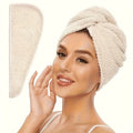 Microfibre Hair Towel Wrap – Quick-Drying & Ultra-Absorbent Hair Towel Wrap Axl Beige
