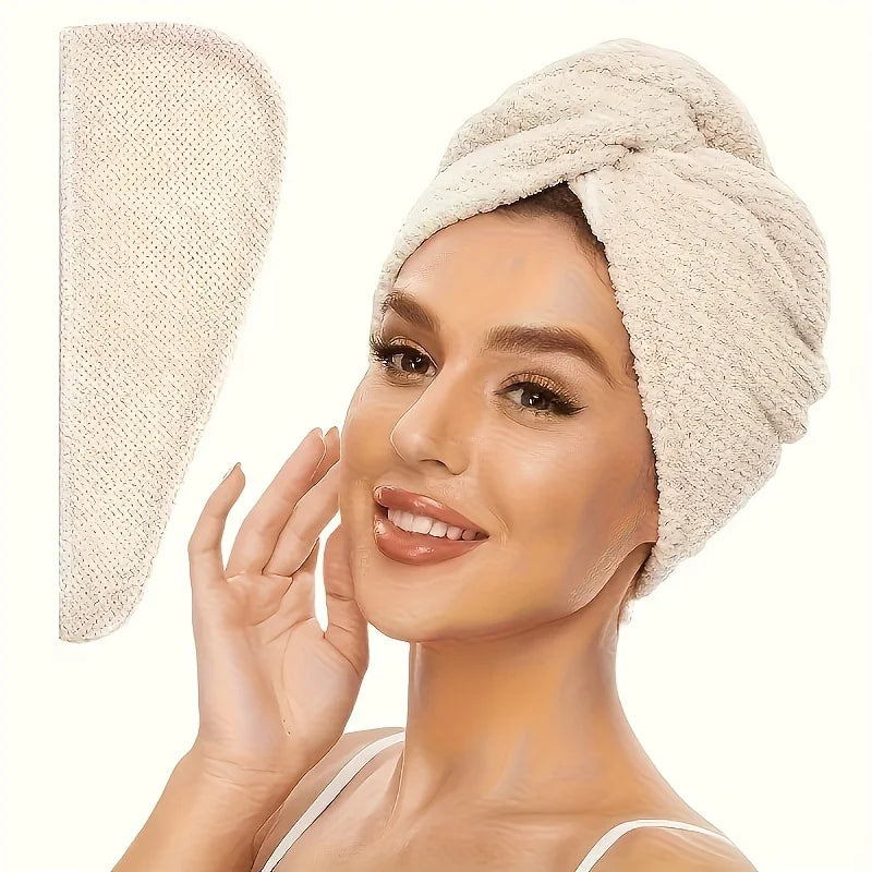Microfibre Hair Towel Wrap – Quick-Drying & Ultra-Absorbent Hair Towel Wrap Axl Beige