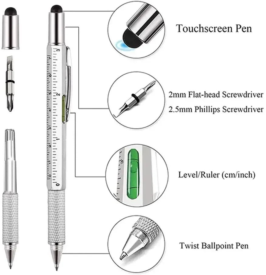 7-in-1 Stylus Pen – Ballpoint, Screwdriver, Ruler & Level Multifunctional Stylus Pen Axl