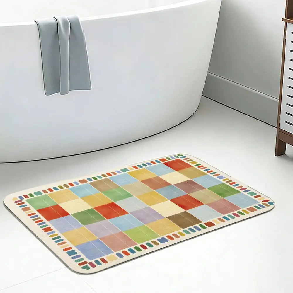 Diatomite Bath Mat – Quick Dry, Anti-Slip & Retro Pattern Diatomite Bath Mat Axl