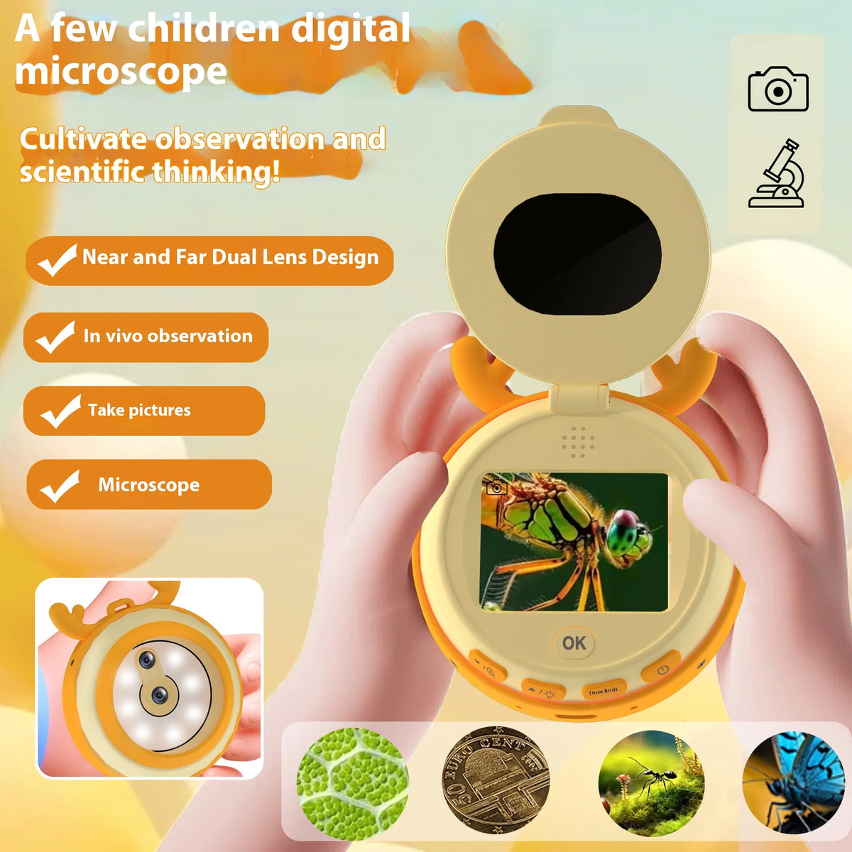 Kids Microscope & Magnifying Glass Set – 500X Outdoor Explorer Kids Science Kit Axl