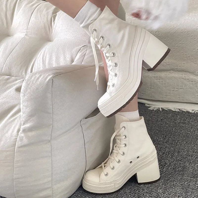Women's High Top Platform Canvas Sneakers | Sizes 36–42 Platform Canvas Sneakers Axl
