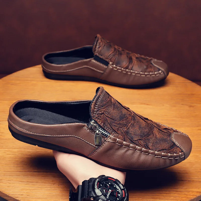 Men's Slip-On Half Loafers – Lightweight Flat Casual Shoes Men's Slip-On Loafers Axl