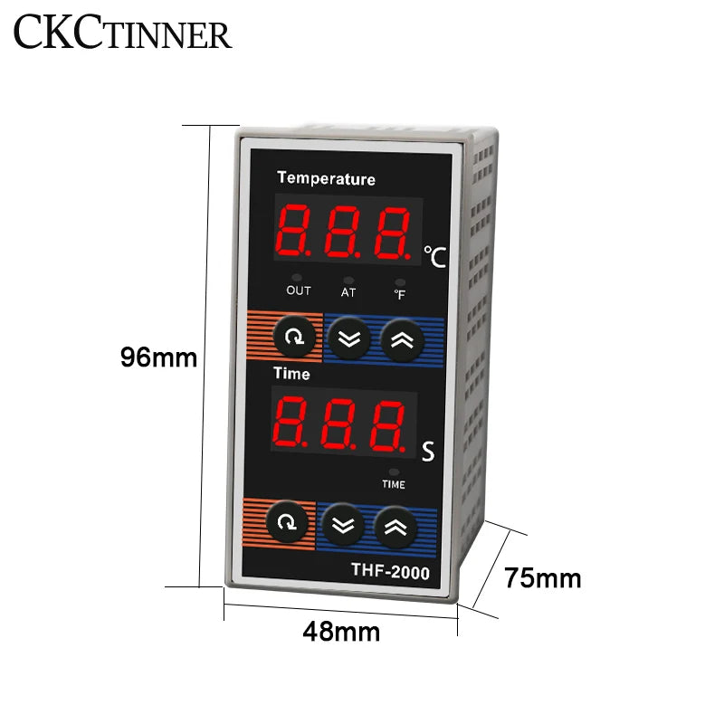 THF-2000 PID Temperature & Time Controller K-Type SSR Relay PID Temperature Controller Axl