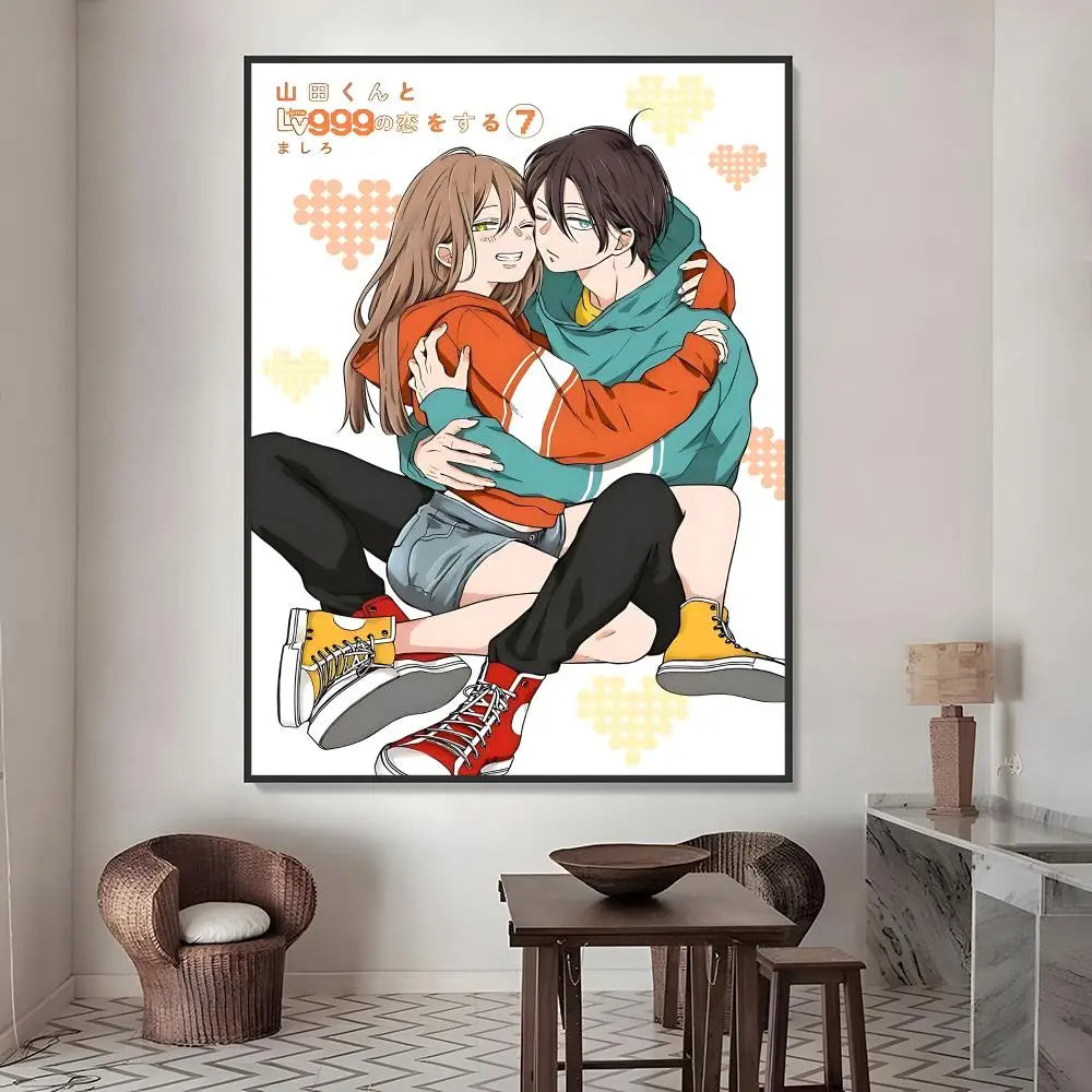 Yamada-kun at Lv999 Anime Poster HD Waterproof PVC Wall Sticker Anime Wall Sticker Axl White04 15X20cmNoframe