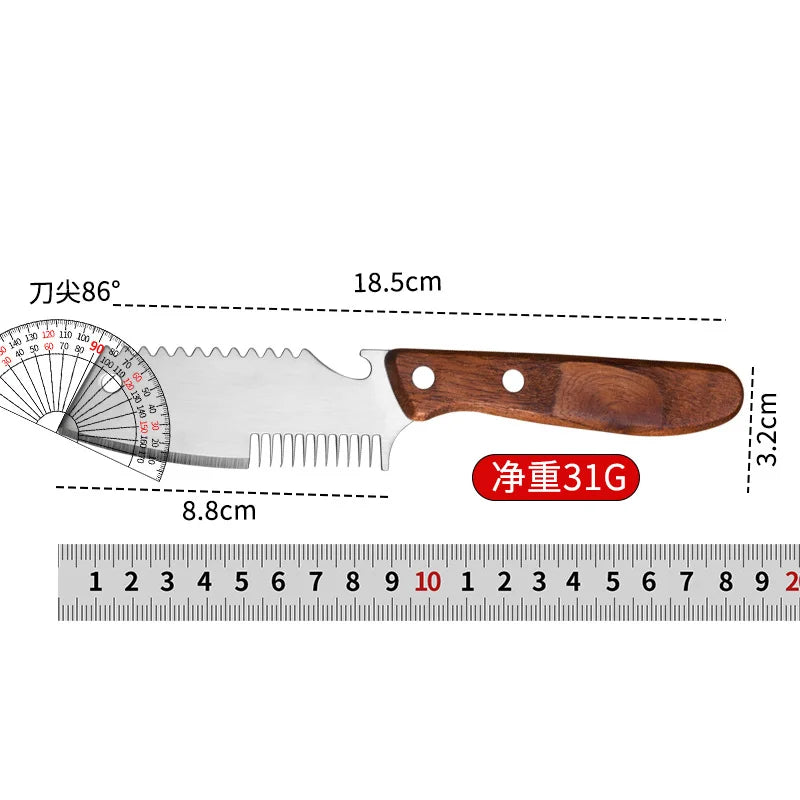 2-in-1 Serrated Vegetable Peeler & Bottle Opener | Wooden Handle Vegetable Peeler Axl