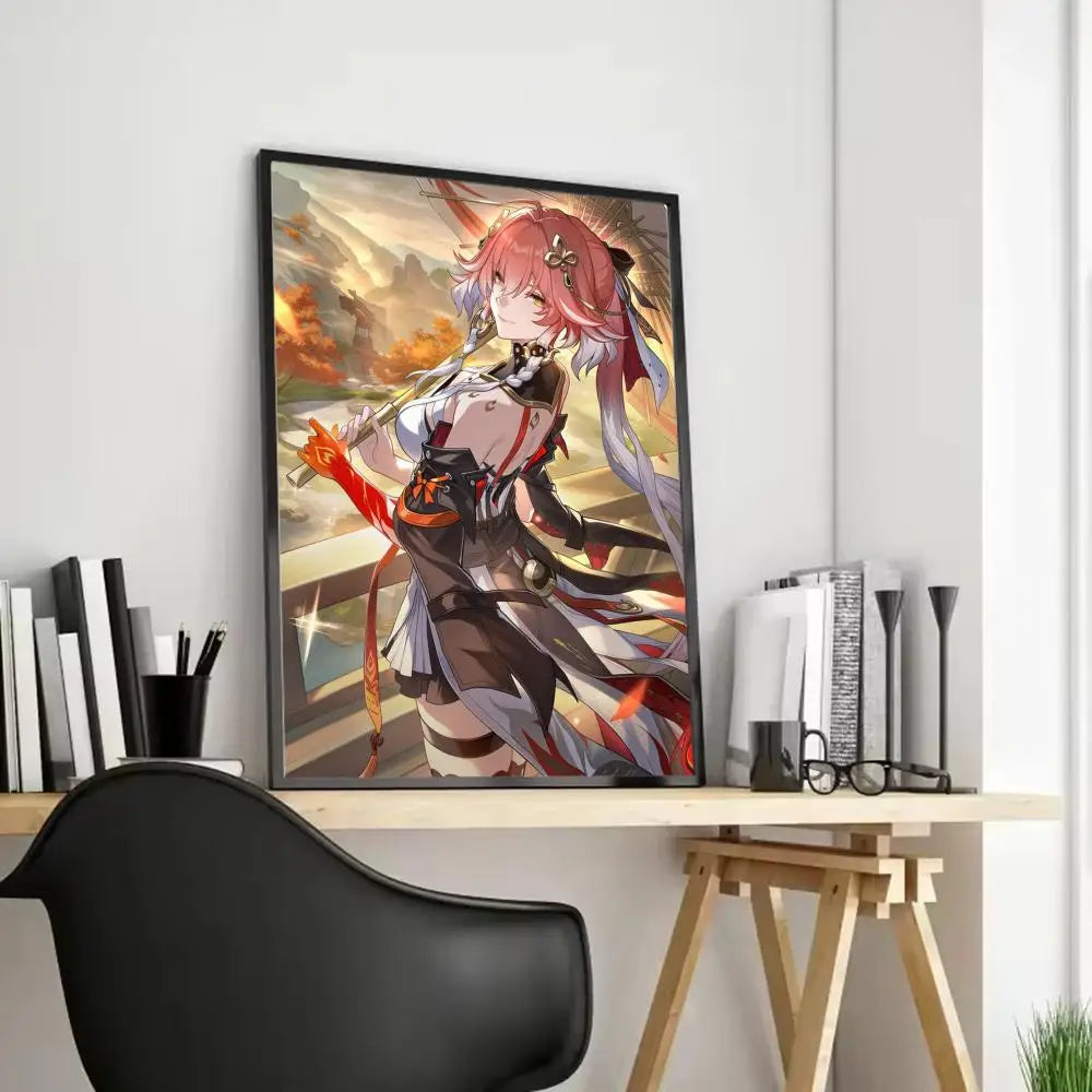 Wuthering Waves Changli Canvas Poster – Unframed Wall Art Canvas Wall Art Axl Black10 50X70cmFrameless