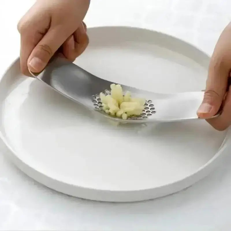 Stainless Steel Garlic Press & Mincer | Manual Kitchen Tool Garlic Press Axl