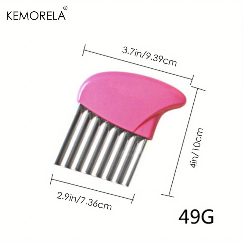 Stainless Steel Wave Knife – Crinkle Cut Vegetable Slicer Vegetable Slicer Axl Pink