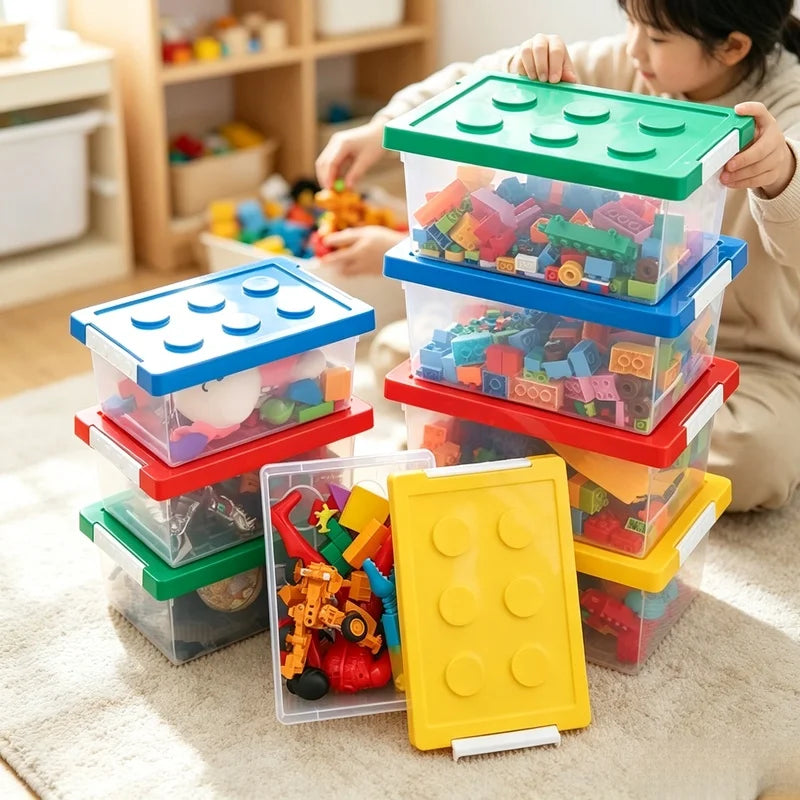 Plastic Kids Storage Box – Toy & Building Block Organizer Plastic Storage Box Axl