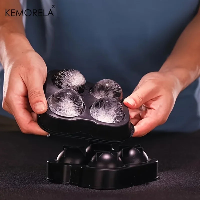 KEMORELA Silicone Ball Ice Mold – Easy-Release Whiskey Ice Tray Ice Ball Mold Axl