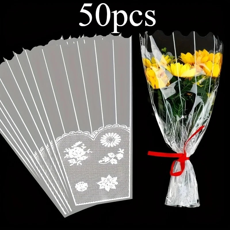 Lace Bouquet Bags – Elegant Gift Wrap for Weddings & Birthdays Bouquet Gift Bag Axl Clear Other