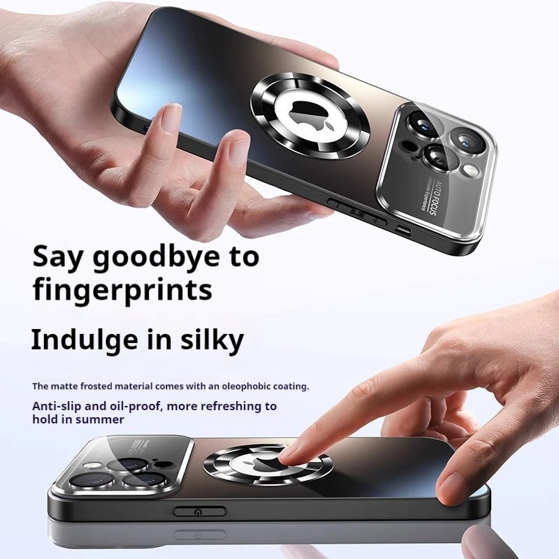 MagSafe iPhone Case AG Matte Glass Camera Lens Protection iPhone Bumper Case Axl
