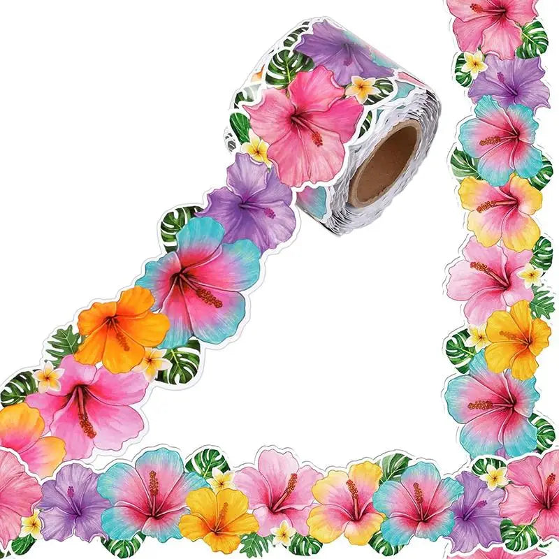 10-Color 60 Ft Self-Stick Floral Bulletin Board Border Trim Bulletin Board Border Axl