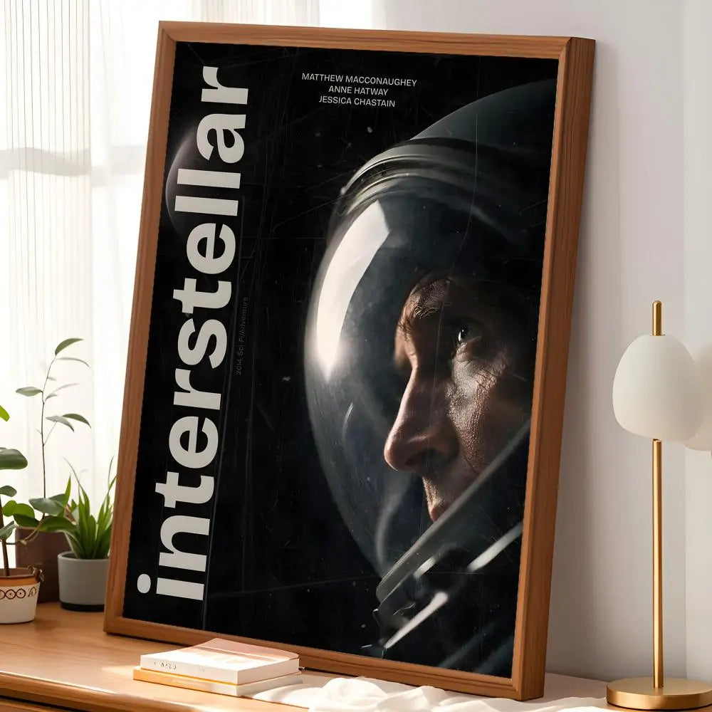 Interstellar Movie Poster Self-Stick HD PVC Waterproof Wall Art Wall Art Poster Axl