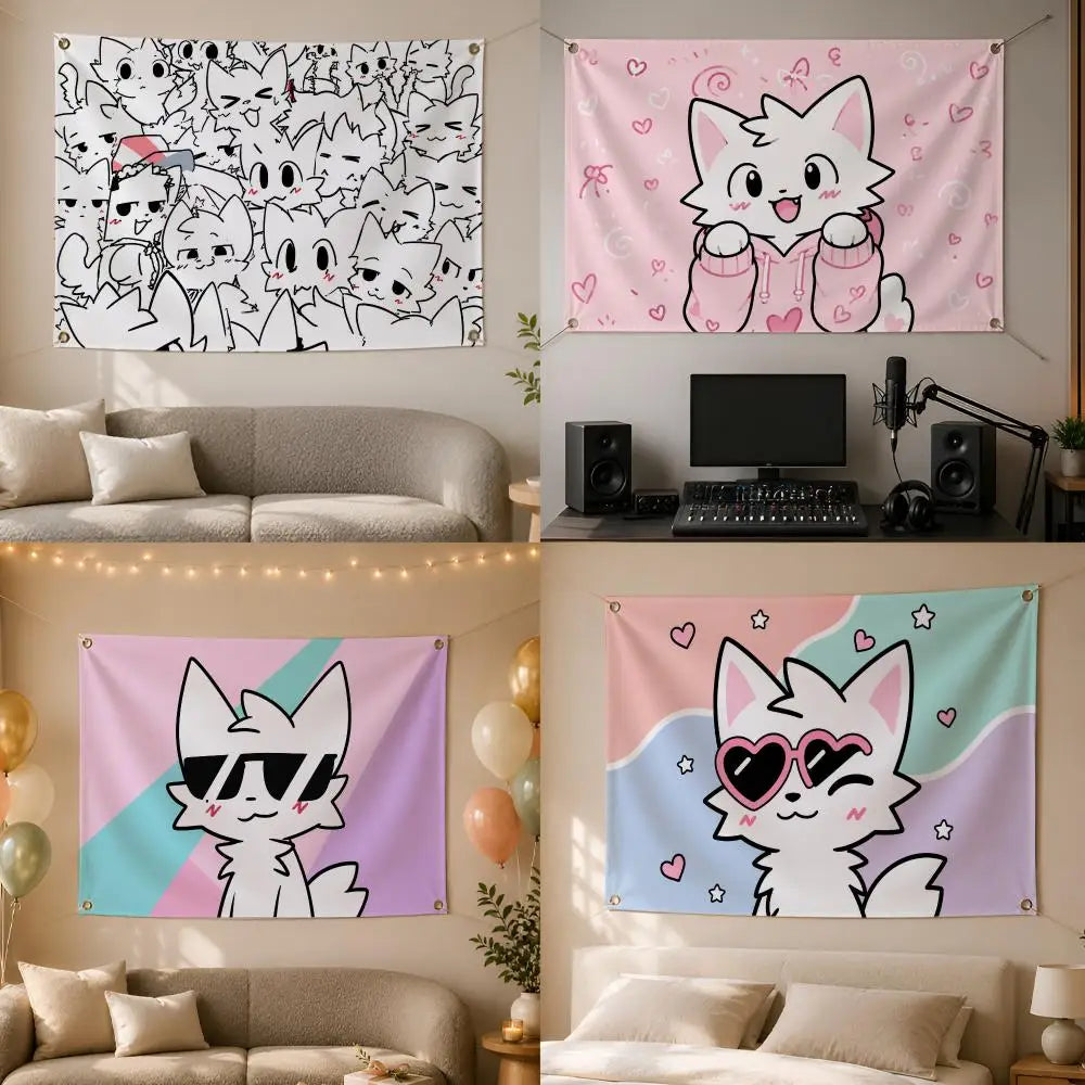 B-Boykisser Character Flag Banner – Wall Decor for Room & Party Wall Hanging Flag Axl