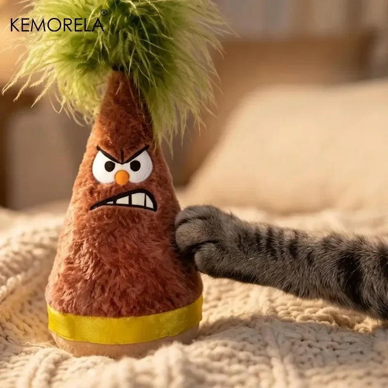KEMORELA Feather Cat Tumbler Roly-Poly Wooden Toy Cat Tumbler Toy Axl