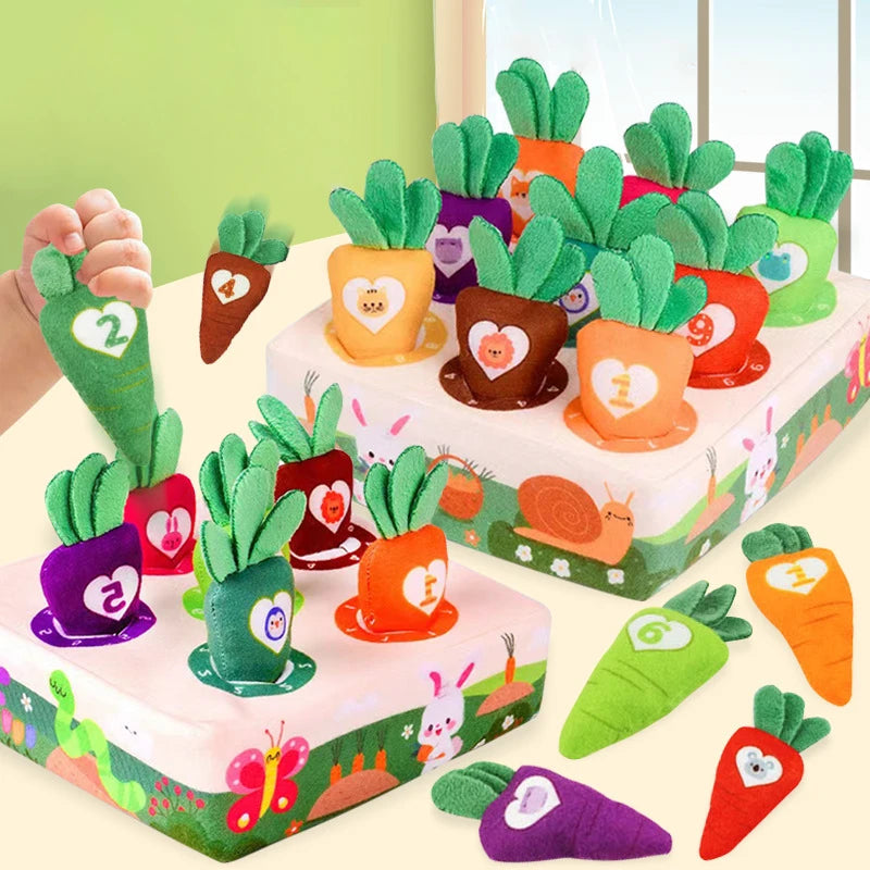 Baby Carrot Harvest Montessori Toy | Toddler Tissue Box Game Montessori Toddler Toy Axl