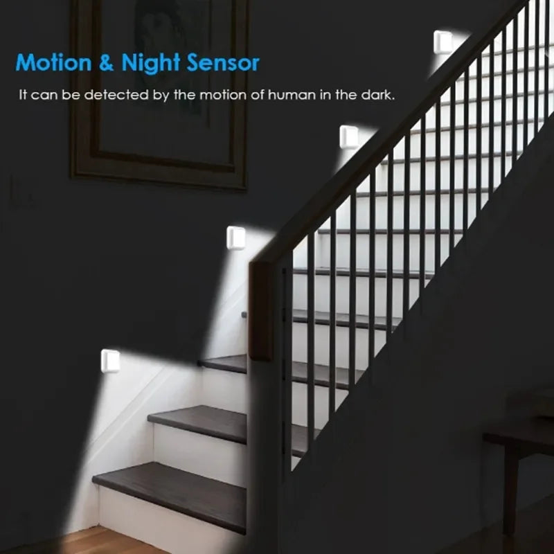 Battery Powered LED Motion Sensor Night Light | Wireless Wall Lamp Motion Sensor Night Light Axl