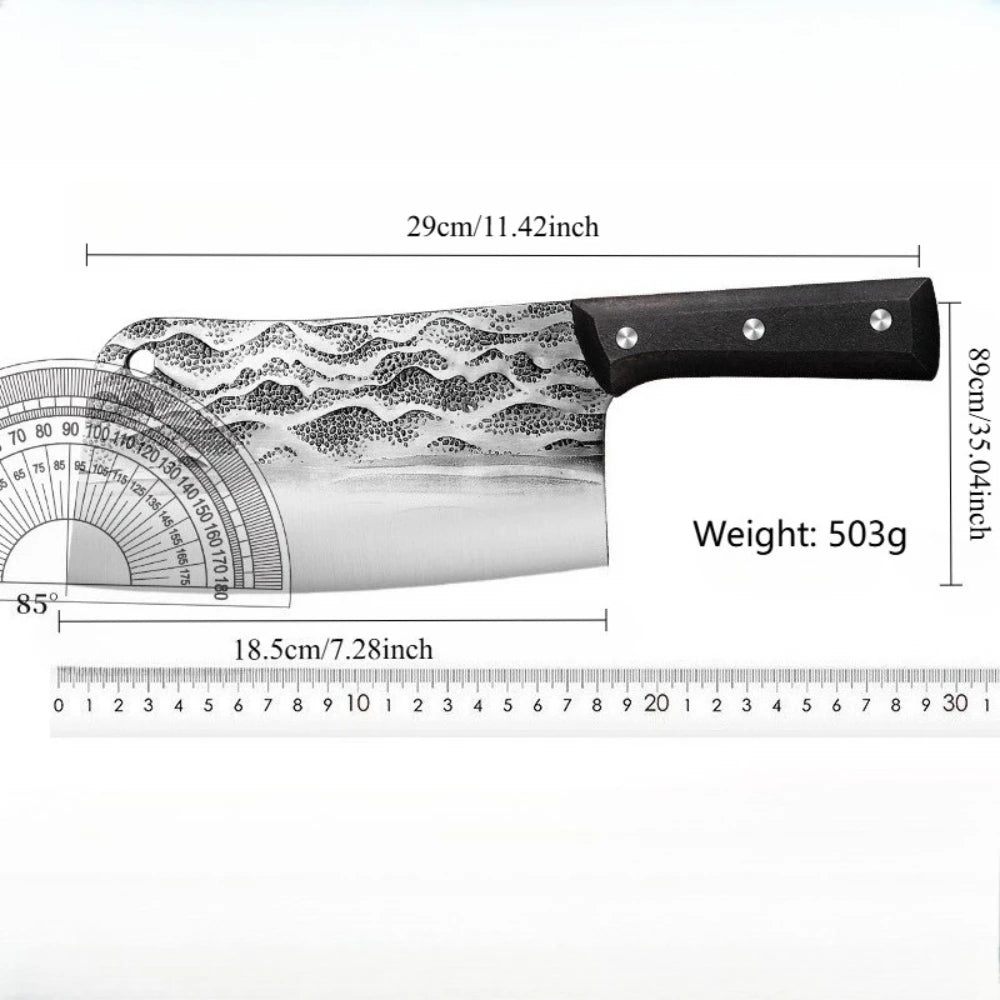 PLYS Hand Forged Bone Chopping Knife – High Manganese Steel Bone Chopping Knife Axl style A