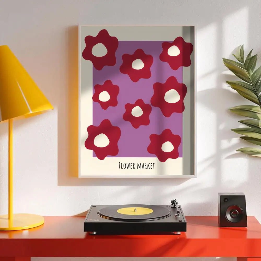 Modern Flower Minimalist Wall Art Poster Sticker | Home Decor Wall Art Sticker Axl
