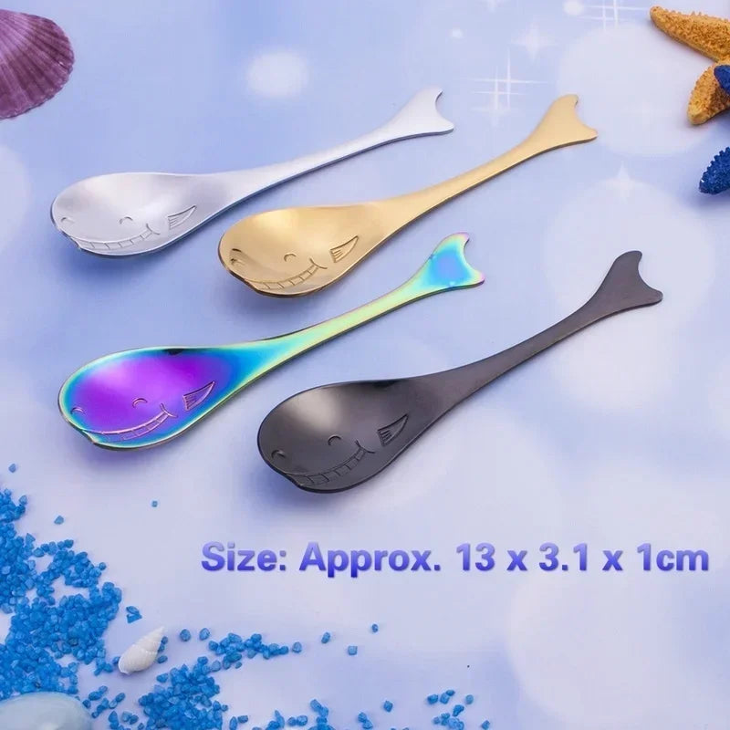 Fish-Shaped Stainless Steel Spoon – Cute Marine Coffee Spoon Novelty Dessert Spoon Axl