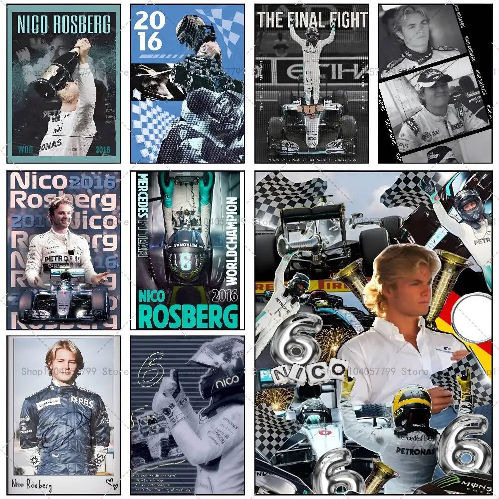 Racing Driver Wall Poster – Self-Adhesive Waterproof Mural Sticker Wall Poster Sticker Axl