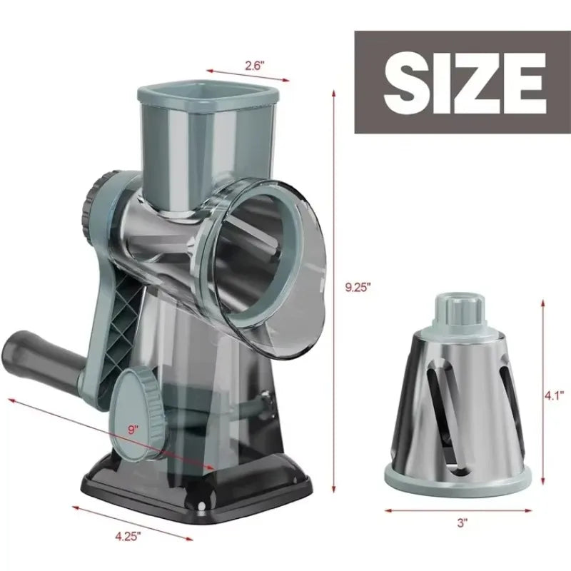 KEMORELA 3-in-1 Rotary Cheese Grater with Container & Slicer Rotary Cheese Grater Axl