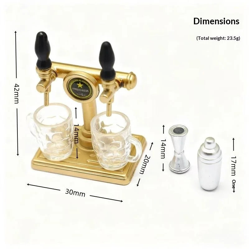 5-Piece Dollhouse Miniature Beer Mug Set – Resin Scene Decor Dollhouse Miniature Set Axl