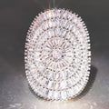 Huitan Oval Cubic Zirconia Women's Ring – Wedding & Engagement Fashion Ring Axl DJ103 6