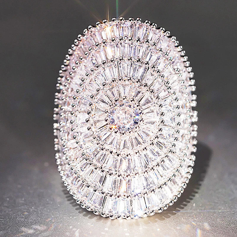 Huitan Oval Cubic Zirconia Women's Ring – Wedding & Engagement Fashion Ring Axl DJ103 6