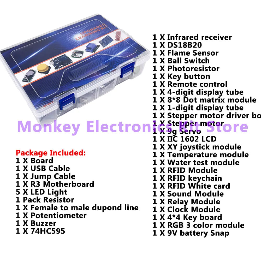 RFID IoT Learning Kit – R3 Development Board & Stepper Motor Electronics Learning Kit Axl