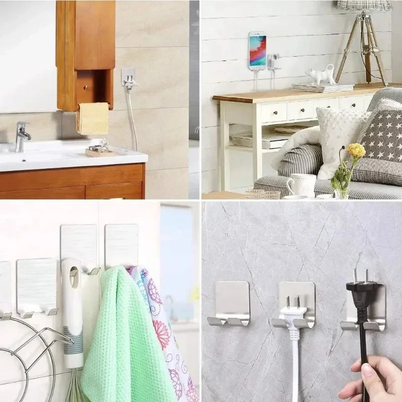 Stainless Steel Razor Holder & Bathroom Hook Organizer 2/5 Pcs Razor Holder Stand Axl