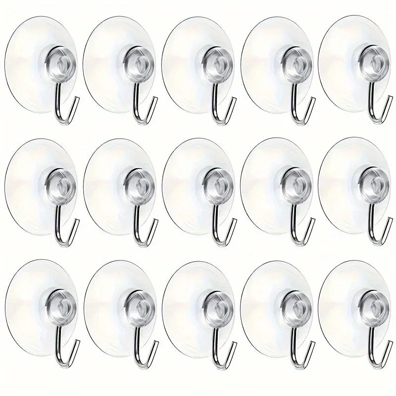 Clear Suction Cup Hooks with Metal Hook – Kitchen & Bathroom Suction Cup Hooks Axl