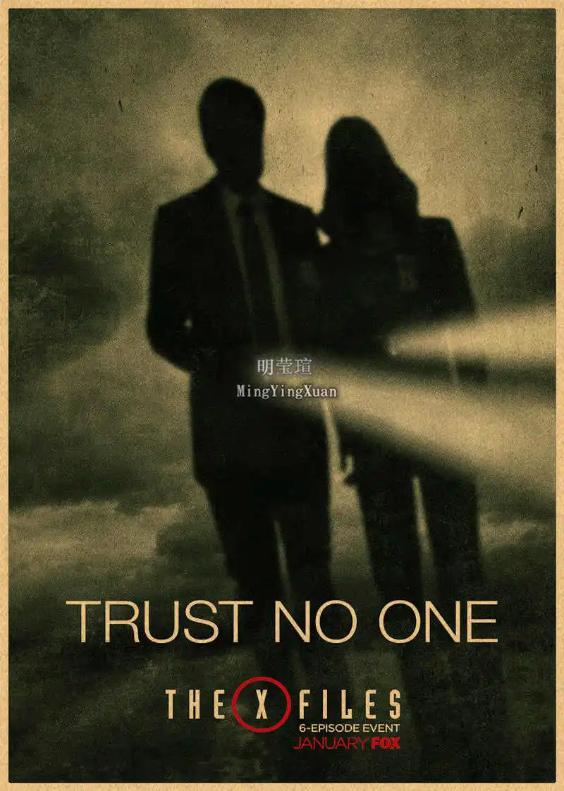 X-Files "I Want to Believe" UFO Alien Vintage Kraft Poster Vintage Wall Poster Axl 26 42x30cm